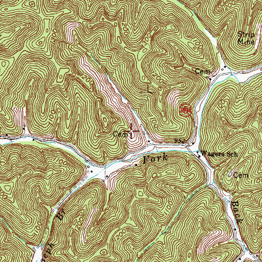Topographic Map of Gil Williams Cemetery, KY
