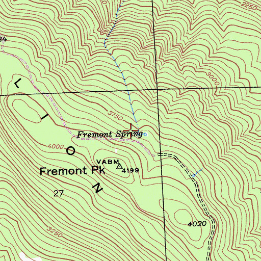 Topographic Map of Fremont Spring, CA