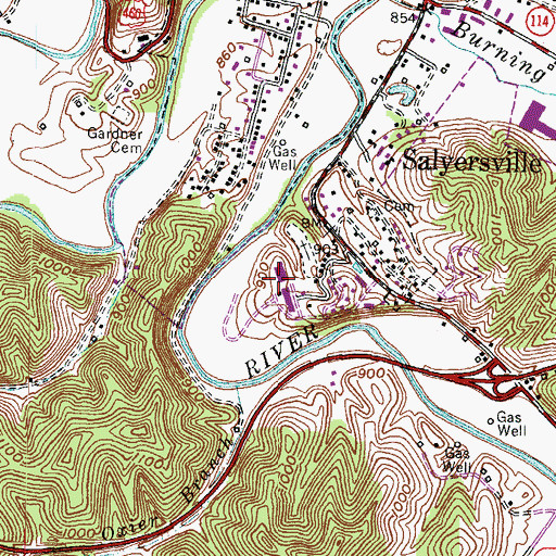 Topographic Map of Herald Whitaker Middle School, KY