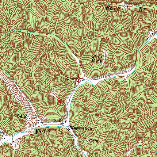 Topographic Map of Holbrook's Cemetery, KY