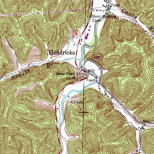Topographic Map of Jackson L Arnett Cemetery, KY