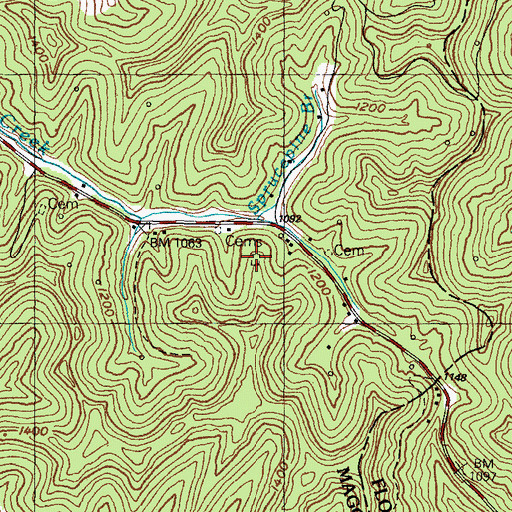 Topographic Map of Joseph Cemetery, KY