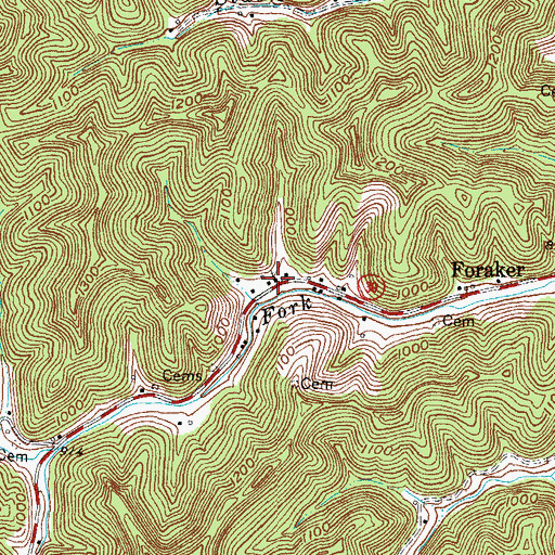 Topographic Map of Keith Memorial Tabernacle Church, KY