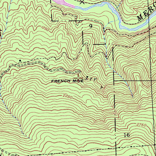 Topographic Map of French Mine, CA