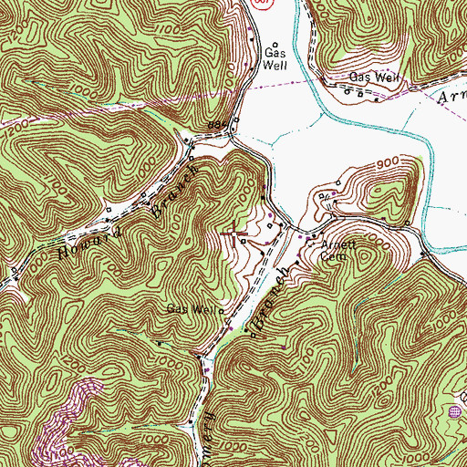 Topographic Map of Kenis Mann Cemetery, KY