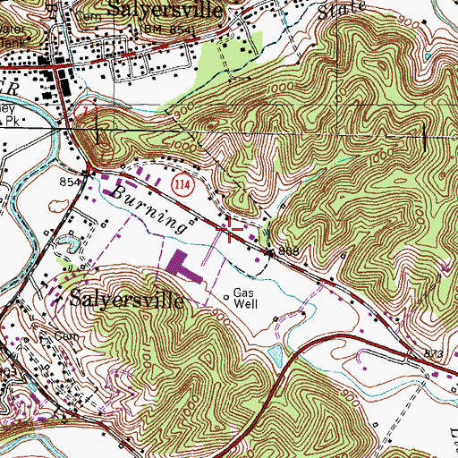 Topographic Map of Lower Burning Fork (historical), KY