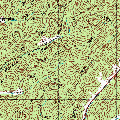 Topographic Map of Mash Fork Missionary Baptist Church, KY
