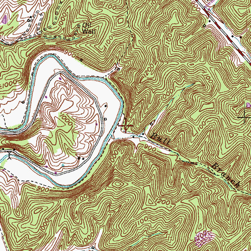 Topographic Map of Moses Hoskins Cemetery, KY