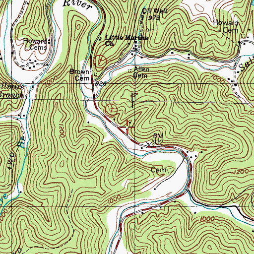 Topographic Map of Mouth Of Salt Lick School (historical), KY
