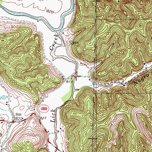 Topographic Map of Old Orchard Branch, KY