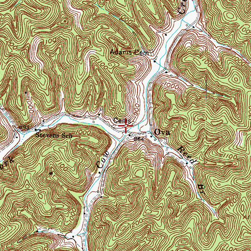 Topographic Map of Ora Post Office (historical), KY