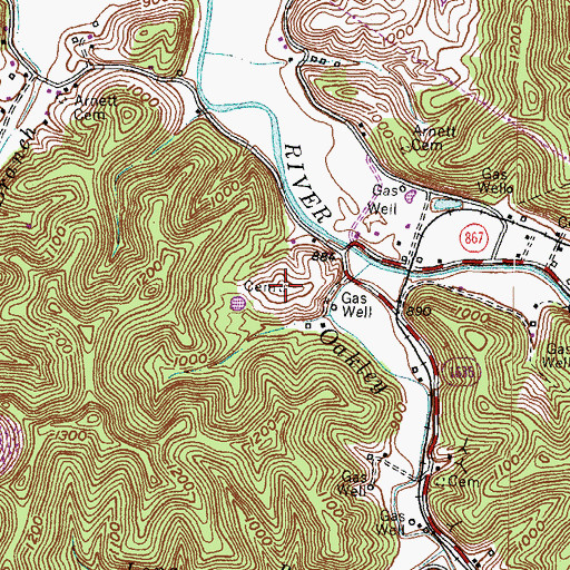 Topographic Map of Owens Cemetery, KY