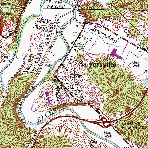 Topographic Map of Patrick Cemetery, KY