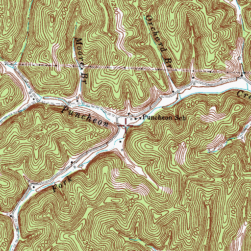 Topographic Map of Puncheon (historical), KY