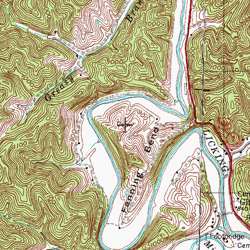 Topographic Map of Reed Cemetery, KY