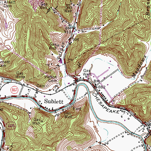 Topographic Map of Skaggs (historical), KY