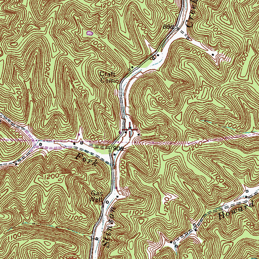 Topographic Map of Stinson Creek School (historical), KY
