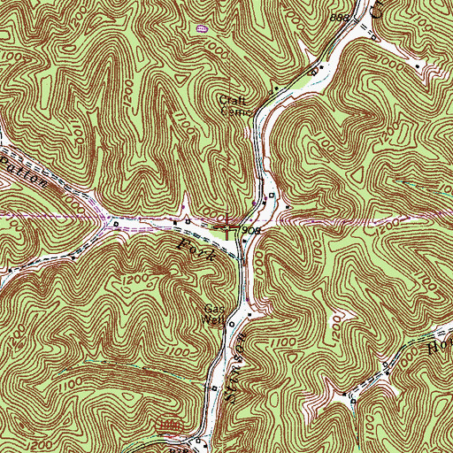Topographic Map of Stinson Freewill Baptist Church, KY