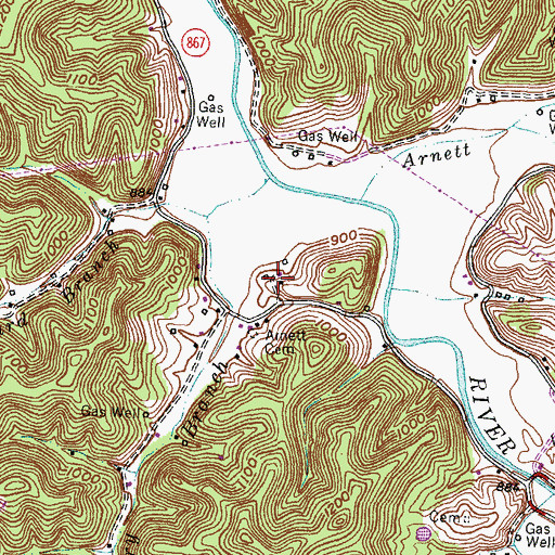 Topographic Map of Thurman Dyer Cemetery, KY