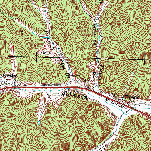 Topographic Map of Tim Branch School (historical), KY