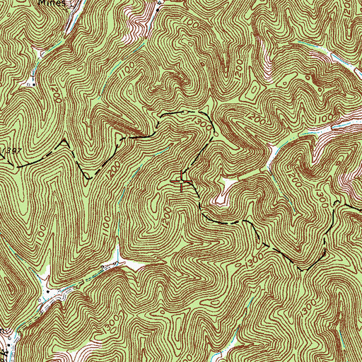 Topographic Map of Town Flats, KY