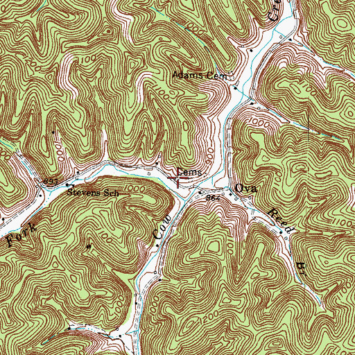 Topographic Map of Walters Cemetery, KY