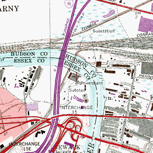 Topographic Map of Essex Generating Station, NJ