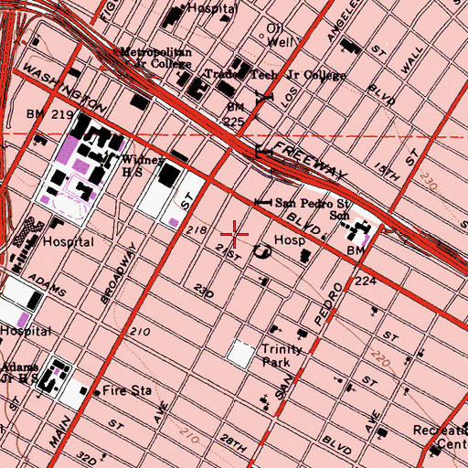 Topographic Map of Santee Education Complex, CA
