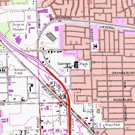 Topographic Map of William Garrison Elementary School, CA