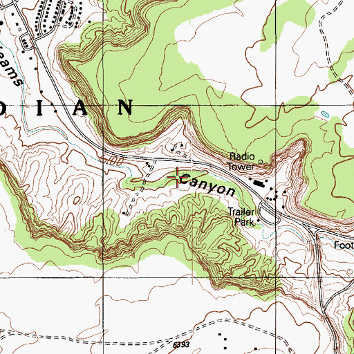 Topographic Map of Keams Canyon Campground, AZ