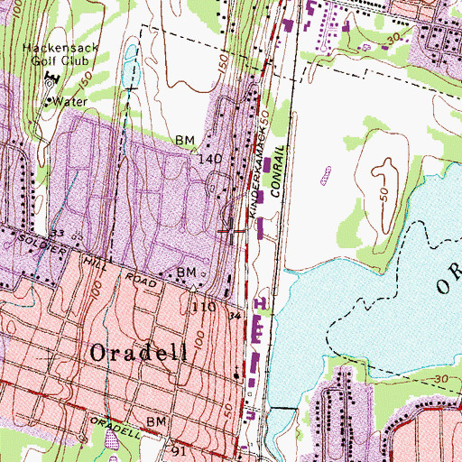 Topographic Map of Hiram Bauvelt Wildlife Art Museum, NJ