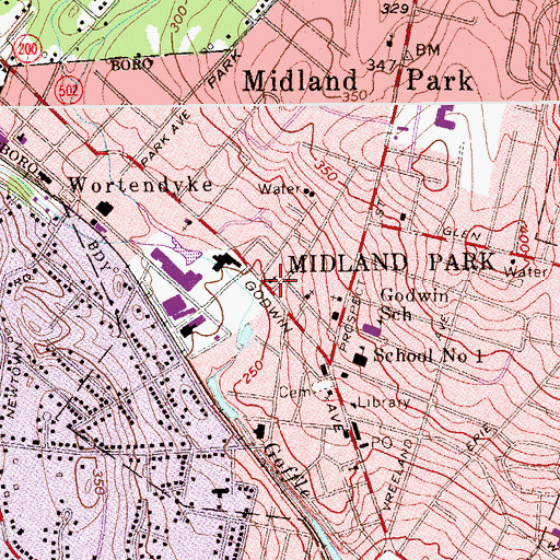 Topographic Map of Church of God, NJ