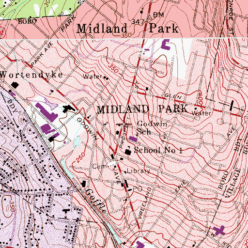 Topographic Map of Faith Reformed Church, NJ