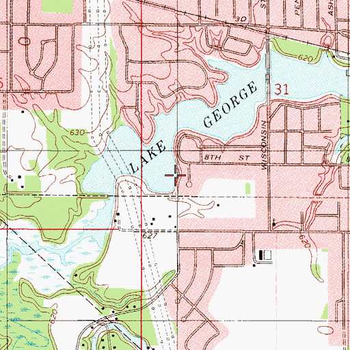 Topographic Map of Lake George, IN