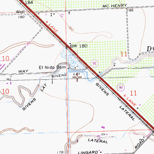 Topographic Map of Givens Lateral, CA