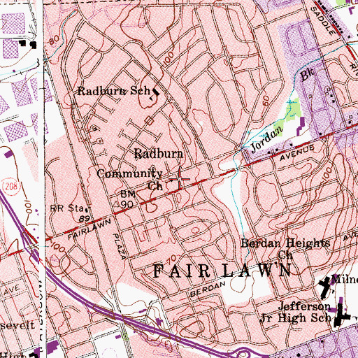 Topographic Map of New Jersey First Methodist Church, NJ