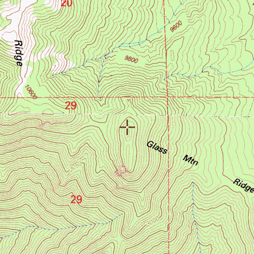 Topographic Map of Glass Mountain Ridge, CA