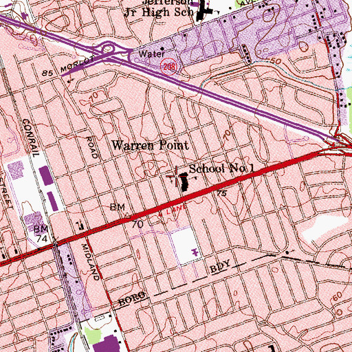 Topographic Map of Church of the Atonement, NJ