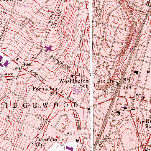 Topographic Map of West Side Presbyterian Church, NJ