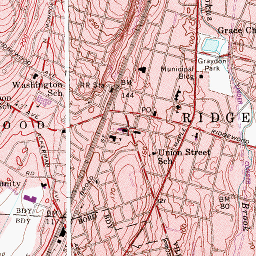 Topographic Map of Our Lady of Mount Carmel Church, NJ