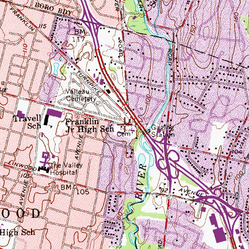 Topographic Map of Old Paramus Reformed Church, NJ