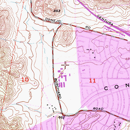 Topographic Map of Panther Stadium, CA