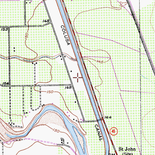 Topographic Map of Glenn-Colusa Canal, CA