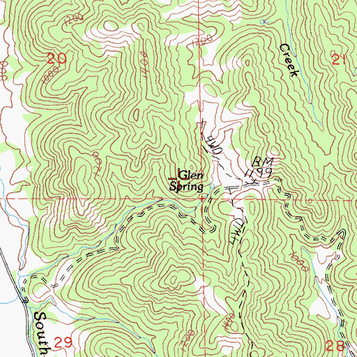 Topographic Map of Glen Spring, CA