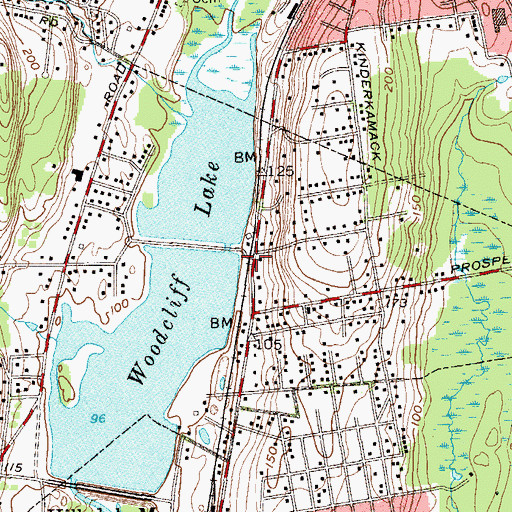 Topographic Map of Woodcliff Lake Station, NJ