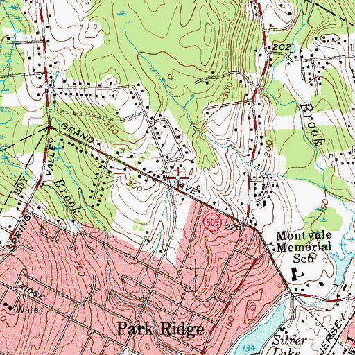 Topographic Map of Montvale Evangelical Free Church, NJ