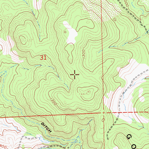 Topographic Map of Gopher Ridge, CA