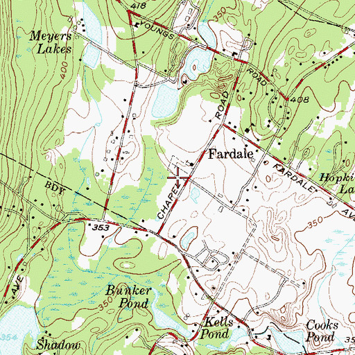 Topographic Map of Redeemer Cemetery, NJ