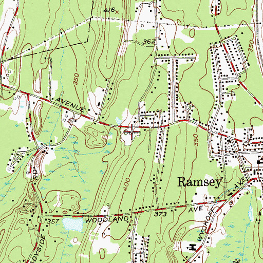 Topographic Map of Union Cemetery, NJ
