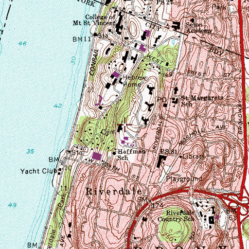 Topographic Map of Convent of Sisters of Visitation, NY